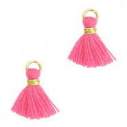 Mini Borla 1.2cm - Dorado-rosa magenta